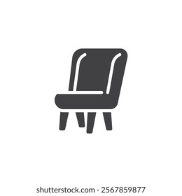 Stylish armchair vector icon. filled flat sign for mobile concept and web design. Accent Chair glyph icon. Symbol, logo illustration. Vector graphics