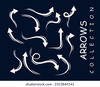 Stylish arrow collection set vector  desinHand drawn arrows collection in doodle style