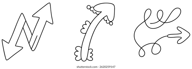 A Stylish arrows illustrate dynamic business timeline with various directions and movements, symbolizing progress and change
