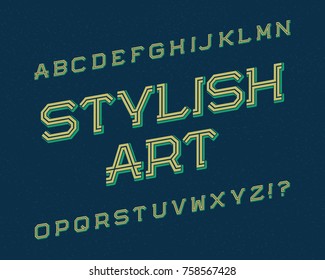 Stylish Art typeface. Retro font. Isolated english alphabet.