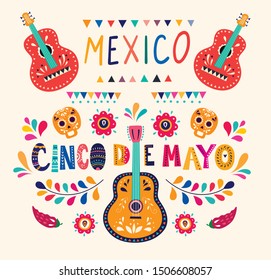 Stylish artistic Mexican decor for Mexican holidays and party