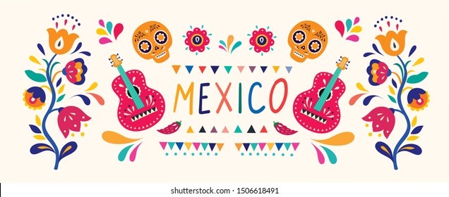 Stylish artistic Mexican decor for Mexican holidays and party