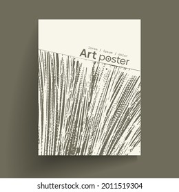 Stylish artistic vector presentation of art poster. Flyer design content background. Design layout template, book cover.