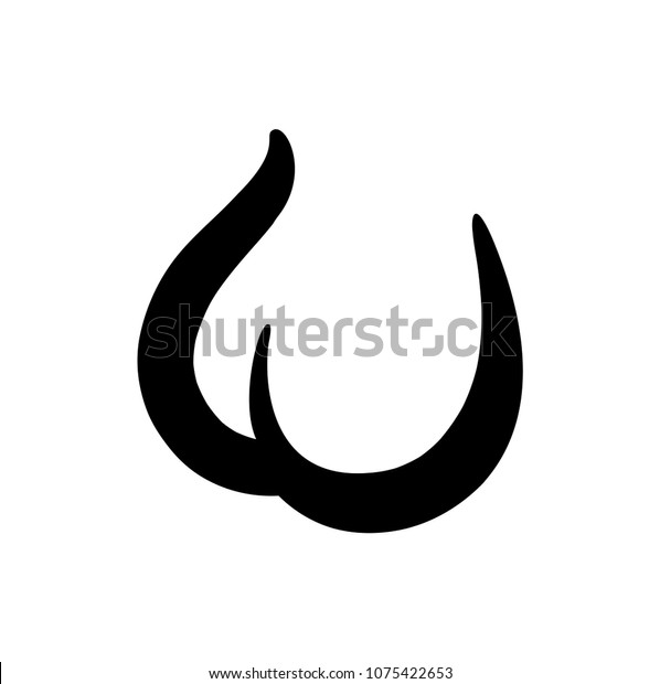 Stylish Ass Contour Vector Illustration Perfect Stock Vector Royalty