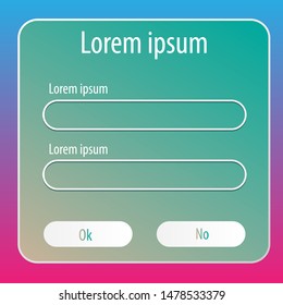 stylish authorization window in calm tones for a website or mobile application