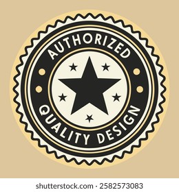 Stylish Authorized Quality Design Badge Seal Icon Vector Illustration