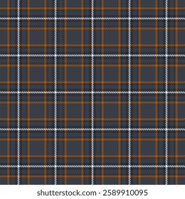 Stylish autumnal plaid pattern in navy, orange, and white.  Perfect for textile design, website backgrounds, or fallthemed projects.