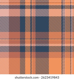 Stylish autumnal plaid pattern in warm peach, dusty rose, and navy. Perfect for textile design, fashion, fallthemed projects, and website backgrounds.