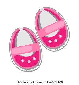 Stylish baby shoes on white background