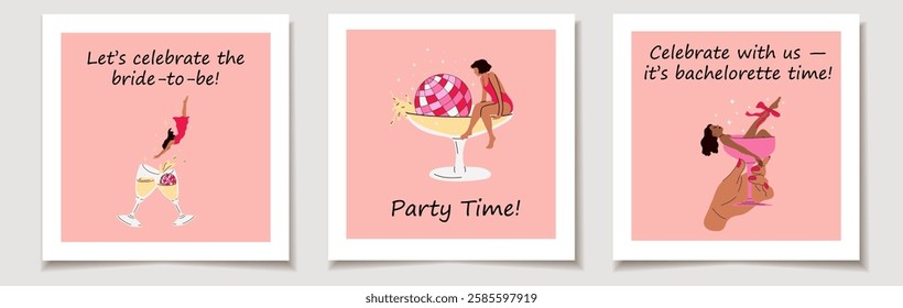 Stylish Bachelorette Party Invitations.  Party Vibes Collection