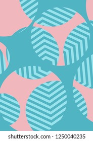 Stylish background with circles and lines. Layered background with cut out circles. Striped pattern.