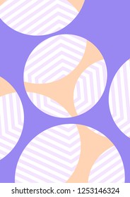 Stylish background with circles and lines. Layered background with cut out circles. Striped pattern.