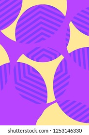 Stylish background with circles and lines. Layered background with cut out circles. Striped pattern.