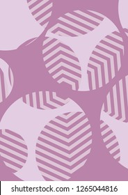 Stylish background with circles and lines. Layered background with cut out circles. Striped pattern.