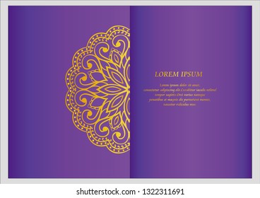 Stylish background with circular floral pattern and place for text. Vector illustration. - Vector