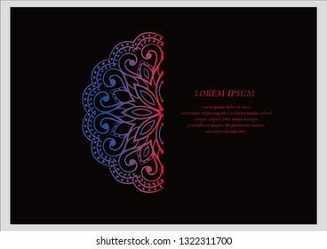 Stylish background with circular floral pattern and place for text. Vector illustration. - Vector