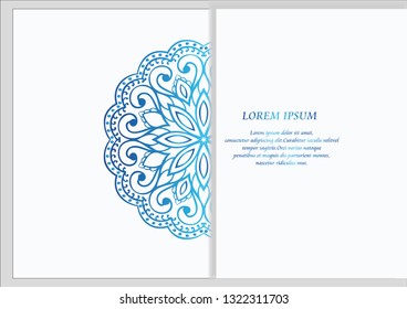 Stylish background with circular floral pattern and place for text. Vector illustration. - Vector