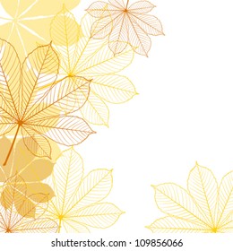 Stylish background with falling autumn leaves. Vector illustration.