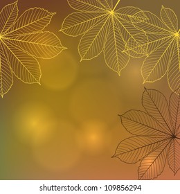 Stylish background with falling autumn leaves. Vector illustration.