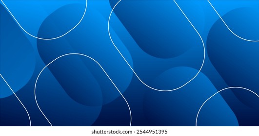  Um plano de fundo elegante com um gradiente azul suave com formas circulares abstratas e destaques de linha. Ideal para apresentações modernas, arte digital, web design e projetos de marca. 