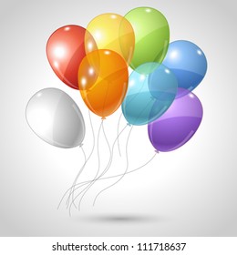 Stylish background with flying balloons. Vector eps 10.