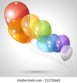 Stylish background with flying balloons. Vector eps 10.