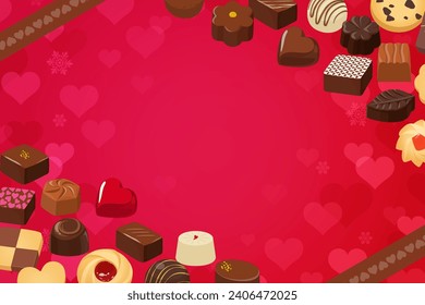 Stylish background frame inspired by Valentine's Day