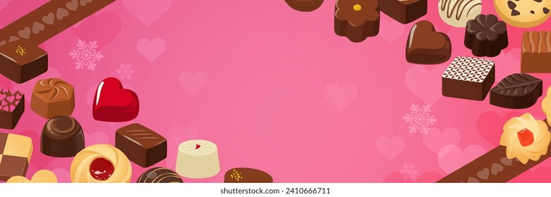 Stylish background frame inspired by Valentine's Day (3:1)