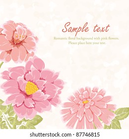 Stylish background with hand drawn flowers and place for text. Could be used as wedding invitation or valentine