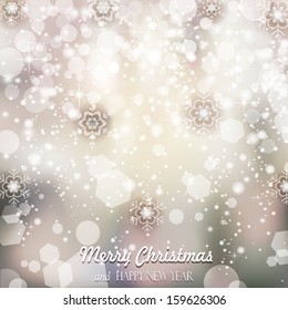 Stylish background with lights and snowflakes where you can enter your own text-transparency blending effects and gradient mesh-EPS10