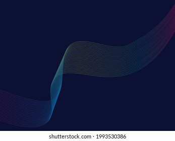 Stylish background line art abstract design with diagonal colored stripes pattern and blue background  