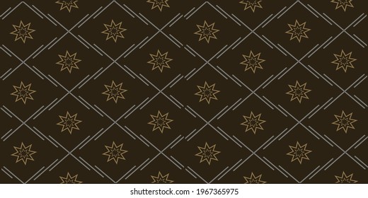 Stylish background pattern with geometric ornament on black background, wallpaper. Seamless pattern, texture. Vector illustration