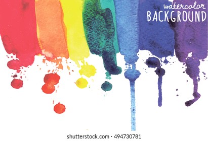Stylish background with a rainbow. Texture watercolor paint. Smudges. spray.