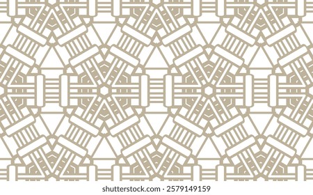 Stylish background with seamless geometric ornament. Vector illustration for design, interior, fashion