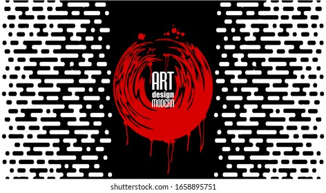 Stylish background with a smear of paint in red and black tones