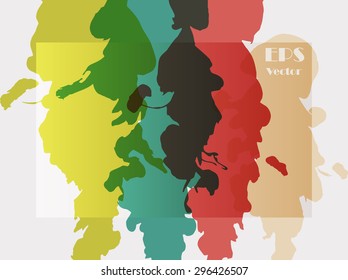 Stylish background texture for presentation or cover with a space for text. Grungy decorative texture. with colorful silhouettes of flowing ink.