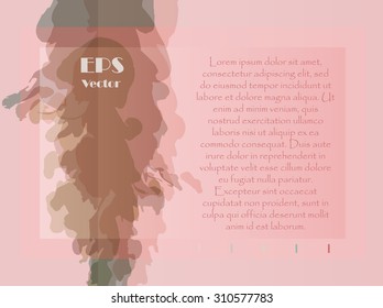 Stylish background texture for presentation or cover with a space for text. Grungy decorative texture. with colorful silhouettes of flowing ink.