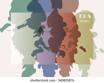 Stylish background texture for presentation or cover with a space for text. Grungy decorative texture. with colorful silhouettes of flowing ink.