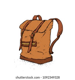 Stylish backpack. Hipster. Clothes and accessories. Vector illustration.
