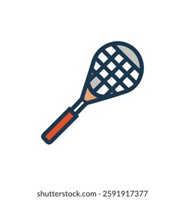 Stylish badminton racket icon designed for artistic use.