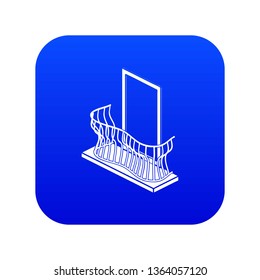 Stylish balcony icon blue vector isolated on white background