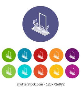 Stylish balcony icons color set vector for any web design on white background