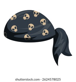 Stylish bandana with skull pattern, representing pirate subculture and fashion trends