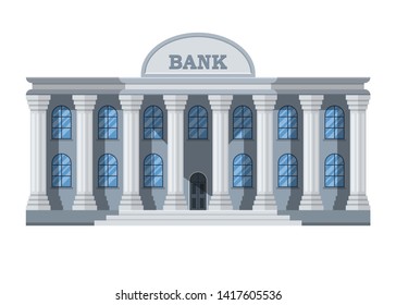 Stylish bank building vector design illustration isolated on white background