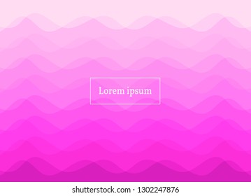 Stylish banner with abstract waves on a pink background. Modern wallpaper with abstract purple waves.