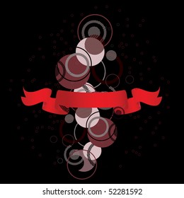 Stylish banner with a red tape. Vector illustration