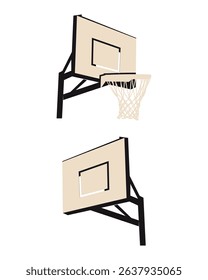 Stylish Basketball Hoop Backboard Illustrations - Clean and Modern Vector Graphic for Sports Logo Design, Branding, and Athletic Merchandise