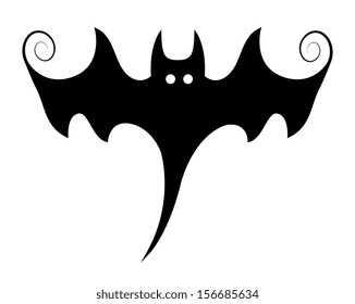 stylish bat illustration - silhouettes - Halloween vector illustration