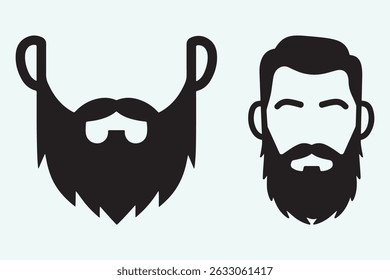 Stylish Beard Designs Vector Illustration.