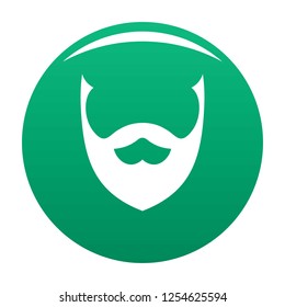Stylish beard icon. Simple illustration of stylish beard vector icon for any design green